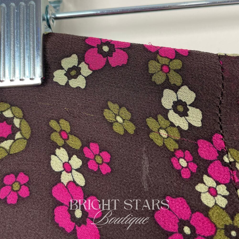 Rare Vintage Silk Floral Skirt ALT ASO Rory Gilmore Girls Brown Pink Y2K Vintage - Picture 9 of 10